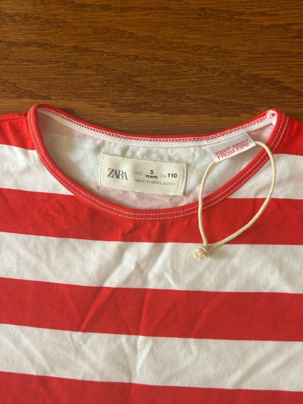 NWOT Zara Little Girls Red and White Striped Ruffle Sleeve Tee Size 5 5T New - Picture 9 of 13